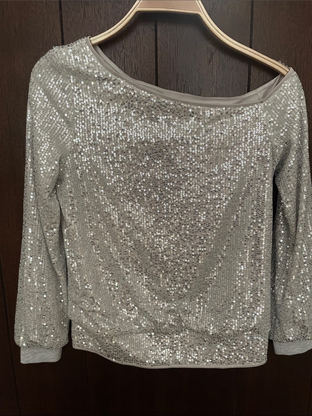 NWT Allegra K Silver Sequin off shoulder top. XS